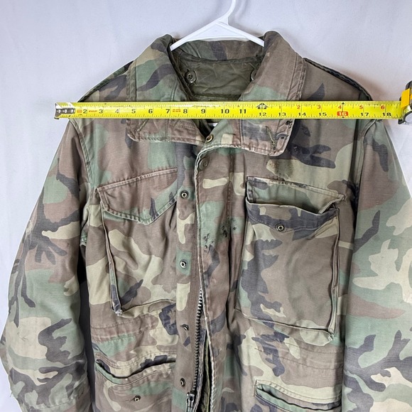 US Military M65 Woodland Cold Weather Field Jacket Mens Small Camo Army - Picture 12 of 13